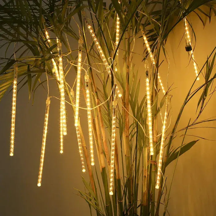 Luces Led con Lluvia de Meteorito - Carga Solar