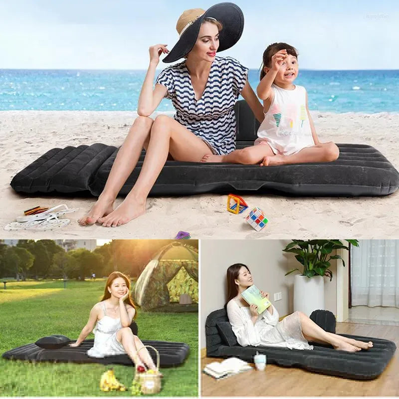 Colchon Inflable con Set de Almohadas para Auto + Inflador de Regalo🎁